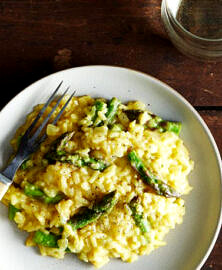 Risotto aux asperges vertes et citrons confits