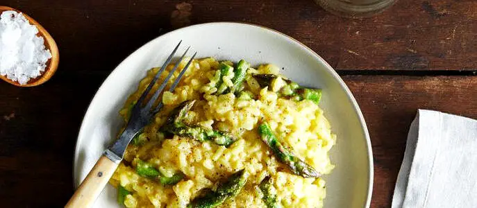 Risotto aux asperges vertes et citrons confits