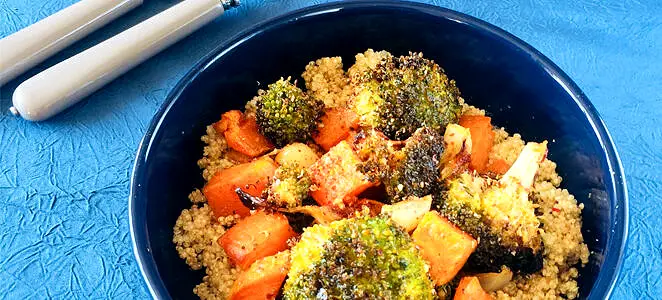 Quinoa, brocolis et patates douces