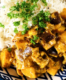 Curry d’aubergine & pomme de terre