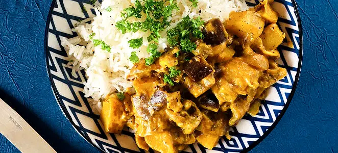 Curry d’aubergine & pomme de terre