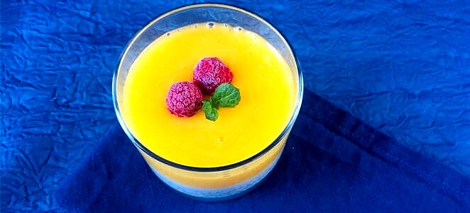 Chia pudding au coulis de mangue