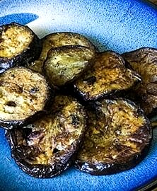 Rondelles d’aubergines au citron et cumin