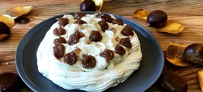 Pavlova aux marrons cœur chantilly