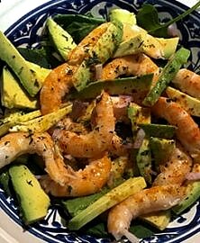 Salade express avocats crevettes