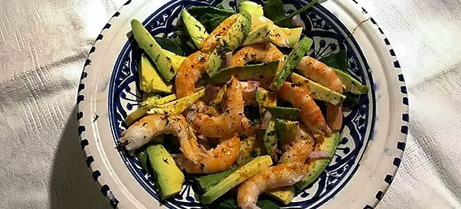 Salade express avocats crevettes