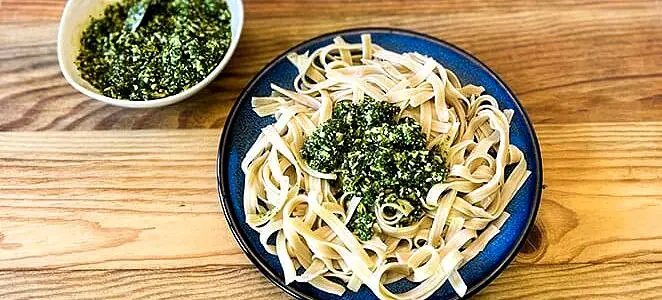 Tagliatelles au pesto de chou kale