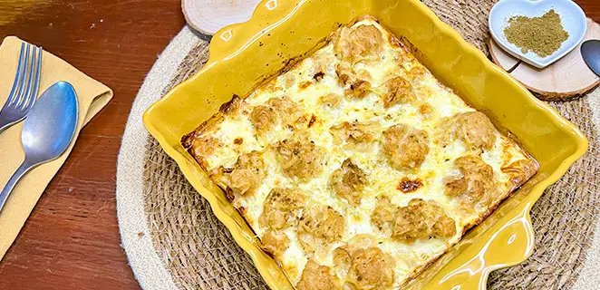 Gratin de chou-fleur au curry et lait de coco