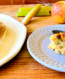 Gâteau léger pommes rhubarbe